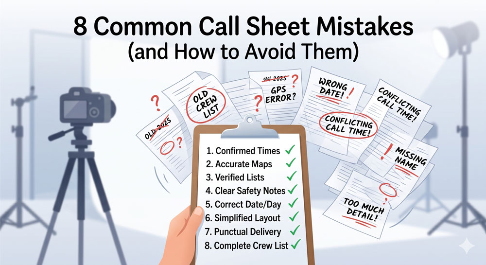 8 Common Call Sheet Mistakes (and How to Avoid Them)