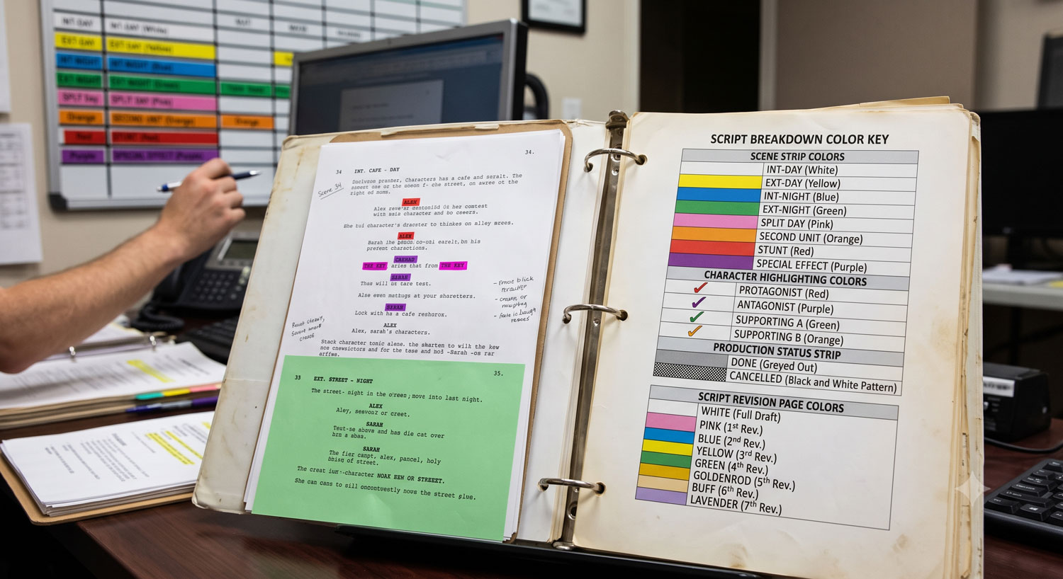 Script Breakdown Colors Explained (The Standard Highlight Code)